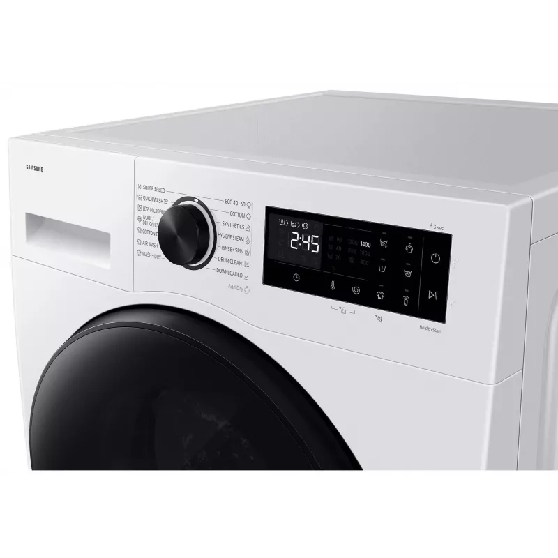 Samsung WD90HG5U34BELE veļas mazgājamā mašīna ar žāvētāju, 9 kg mazgāšana / 6 kg žāvēšana, 1400 apgr./min, balta