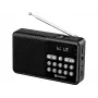 SANDBERG Speaker Radio FM+BT uzlādējams pārnēsājams Bluetooth skaļrunis ar FM radio, AUX, USB, MicroSD, 6W, melns