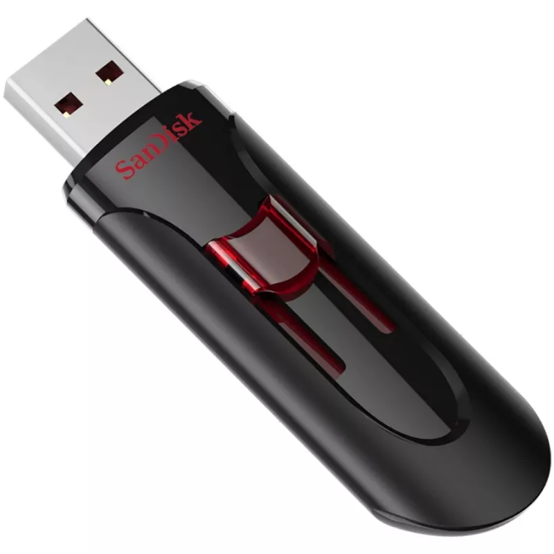 SanDisk Cruzer Glide 256GB USB 2.0 Flash Drive (SDCZ600-256G-G35) - Melns