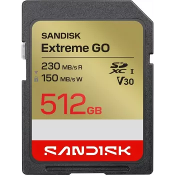 SanDisk Extreme GO SDXC atmiņas karte 512 GB UHS-I 230 MB/s lasīšana V30 U3