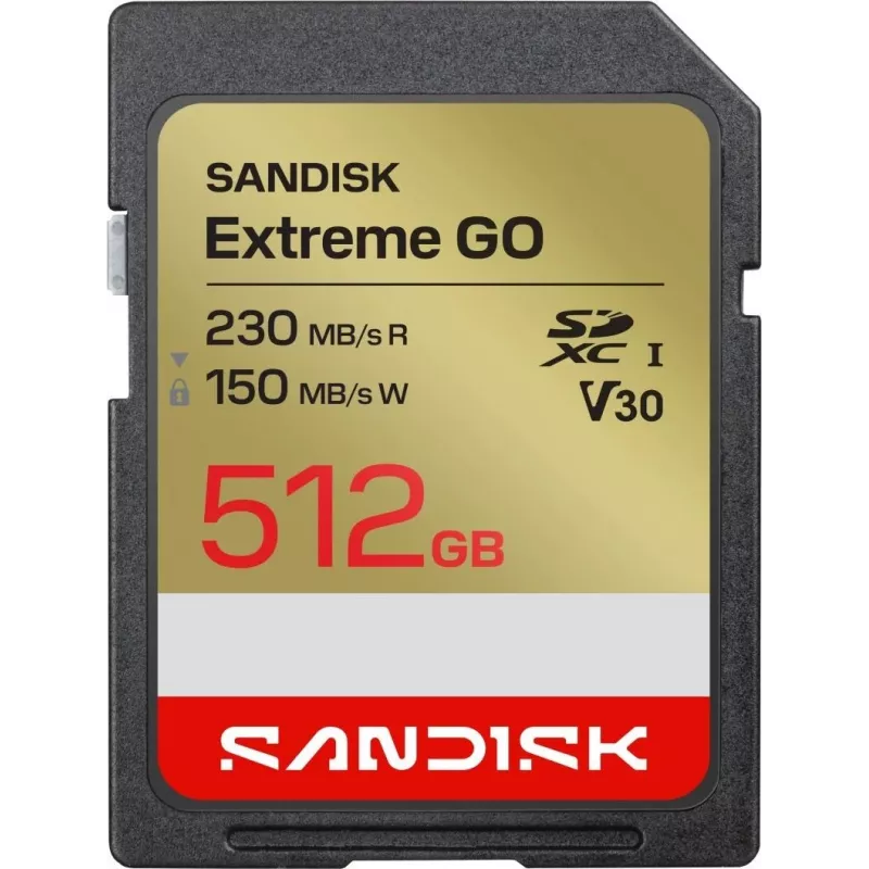SanDisk Extreme GO SDXC atmiņas karte 512 GB UHS-I 230 MB/s lasīšana V30 U3