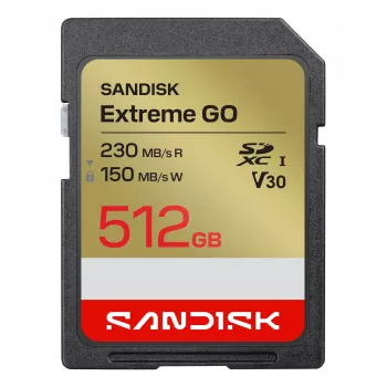 SanDisk Extreme GO SDXC atmiņas karte 512 GB UHS-I 230 MB/s lasīšana V30 U3
