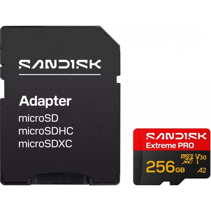 SanDisk Extreme PRO microSDXC 256 GB UHS-I U3 V30 A2 + SD Adapter
