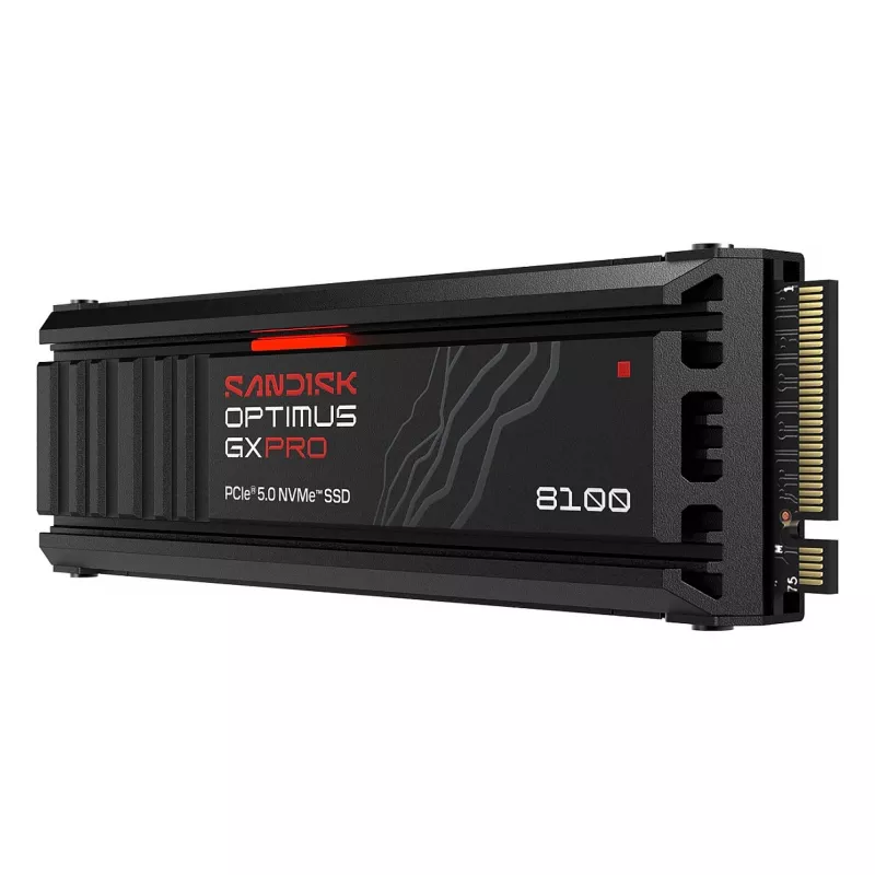 SanDisk Optimus GX PRO 8100 4TB PCIe Gen5 NVMe M.2 2280 iekšējais SSD ar radiatoru un aparatūras šifrēšanu