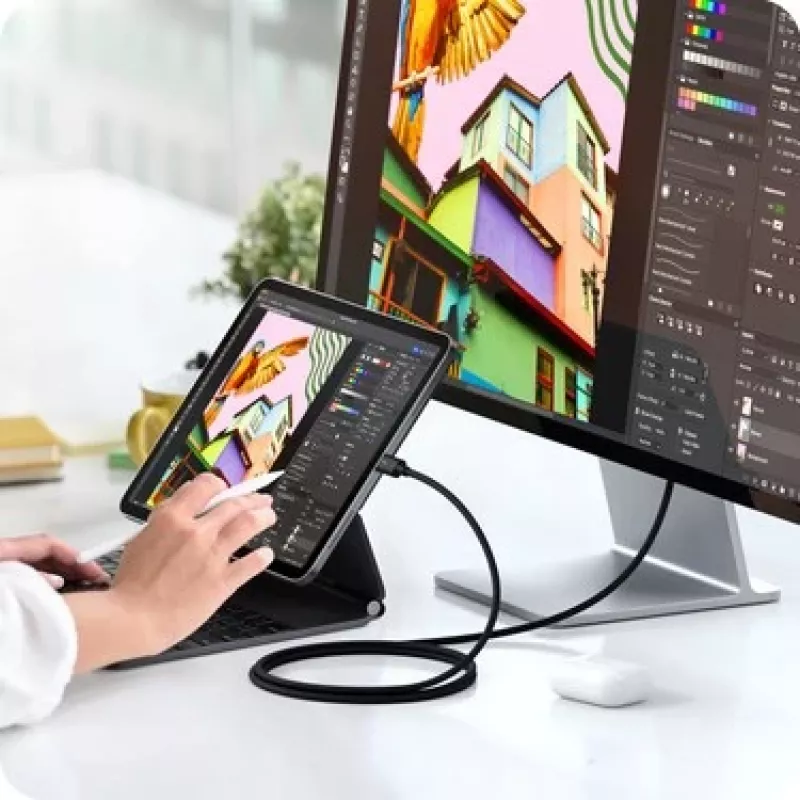 SATECHI Thunderbolt 5 Pro kabelis 1m USB-C uz USB-C – 120Gbps, 240W, melns