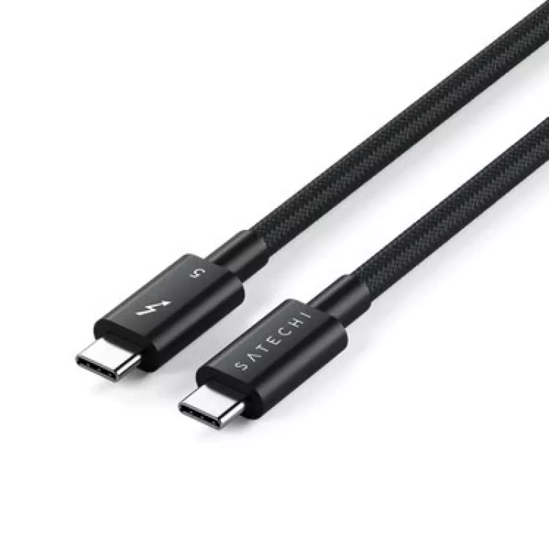 SATECHI Thunderbolt 5 Pro kabelis 1m USB-C uz USB-C – 120Gbps, 240W, melns