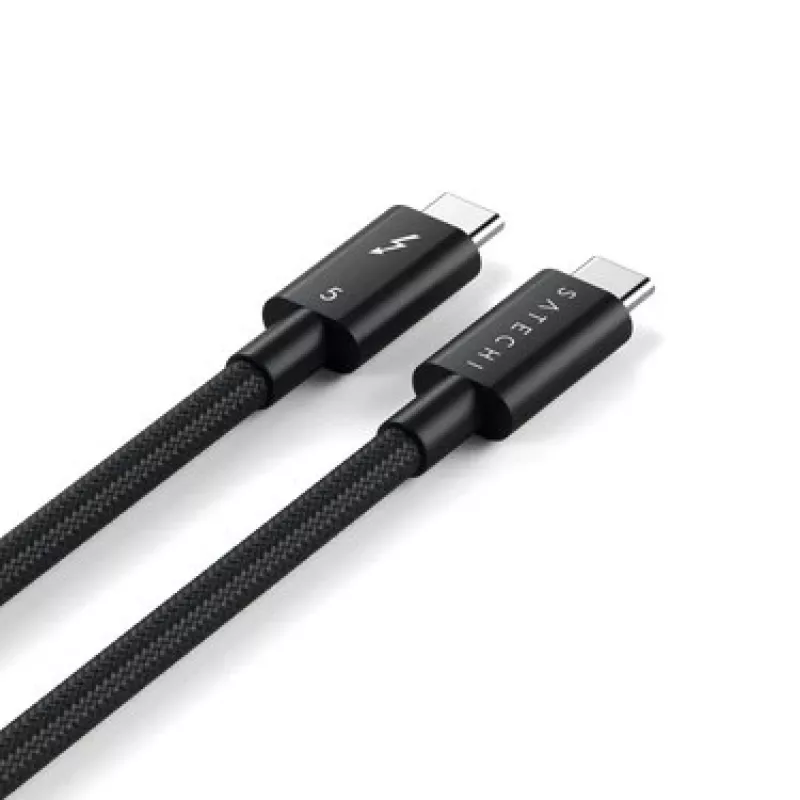 SATECHI Thunderbolt 5 Pro kabelis 1m USB-C uz USB-C – 120Gbps, 240W, melns