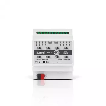 SATEL KNX-BIN24 8 kanālu binārais ievades modulis, DIN sliede, KNX TP