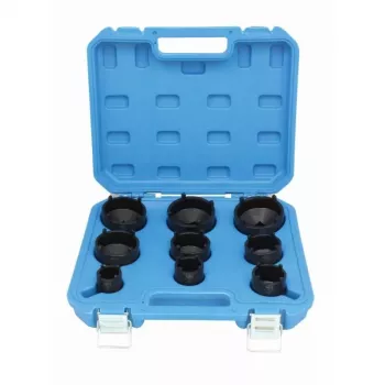 SATRA 9-Daļu Rievu Uzgriežņu Uzgriežņu Atslēgu Komplekts 1/2 inch Piedziņa 4-Tapu