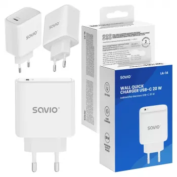 SAVIO LA-14 20W sienas lādētājs ar Power Delivery 3.0