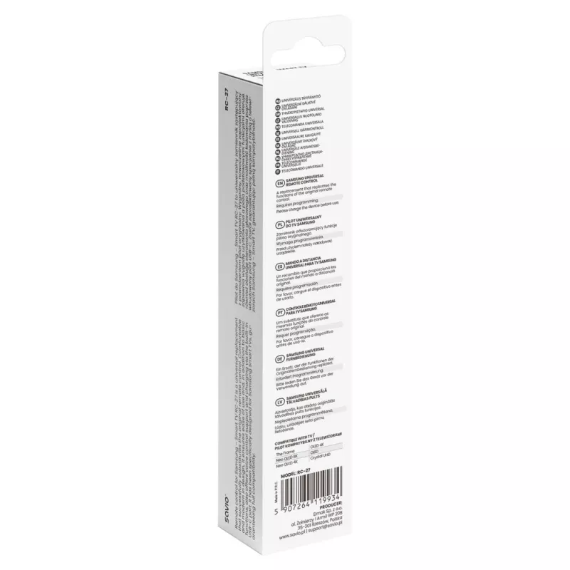 SAVIO RC-27 Universālais nomaiņas tālvadības pults Samsung Smart TV – melna