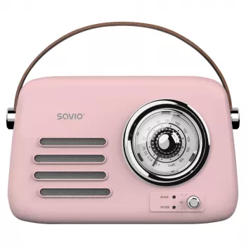 SAVIO RS-03 pārnēsājams radio FM/AM ar MP3 USB/SD atskaņošanu, rozā