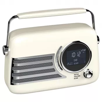 SAVIO RS-04 pārnēsājams DAB+ FM radio ar uzlādējamu akumulatoru, LCD displeju, diviem modinātājiem, melns
