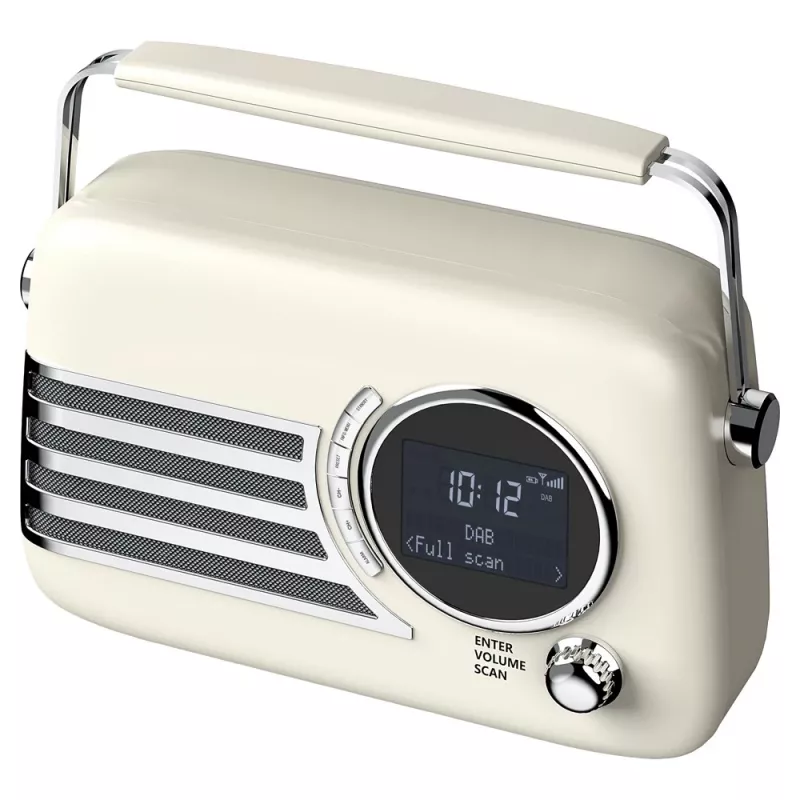 SAVIO RS-04 pārnēsājams DAB+ FM radio ar uzlādējamu akumulatoru, LCD displeju, diviem modinātājiem, melns