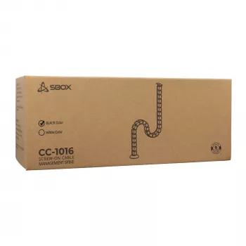 Sbox CC-1016B kabeļu vadības spirālveida aptinums melns 1,5 m 16 mm