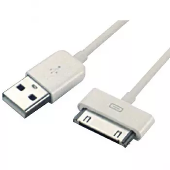 SBOX IPH4 USB-A uz Apple 30-pin kabelis, 2m, balts, uzlādei un datiem