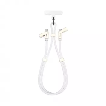 SBOX Lanyard White USB-C to USB-C kabelis 1,5m Balts