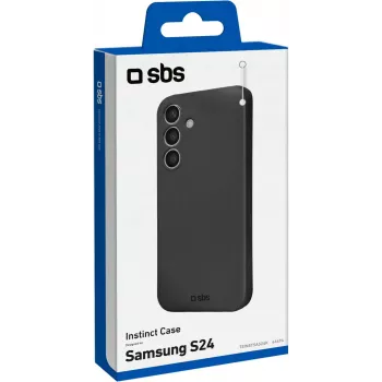 SBS Instinct vāciņš Samsung Galaxy S24 - melns TPU aizmugures vāciņš, triecienizturīgs, aizsardzība pret skrāpējumiem, saderīgs ar bezvadu uzlādi TEINSTSAS24K