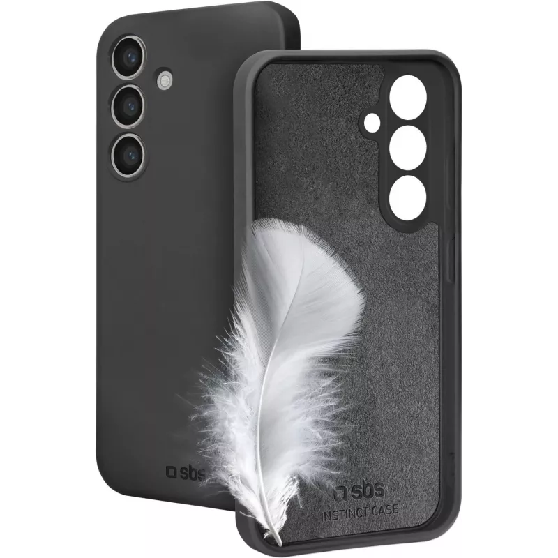 SBS Instinct vāciņš Samsung Galaxy S24 - melns TPU aizmugures vāciņš, triecienizturīgs, aizsardzība pret skrāpējumiem, saderīgs ar bezvadu uzlādi TEINSTSAS24K