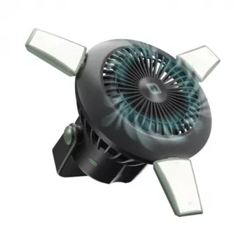 SBS Portable Fan with 4000mAh Power Bank, LED Light and Solar Charging