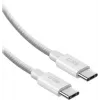 SBS USB-C uz USB-C neilona pītais kabelis 2m 100W balts
