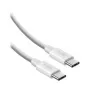 SBS USB-C uz USB-C neilona pītais kabelis 2m 100W balts