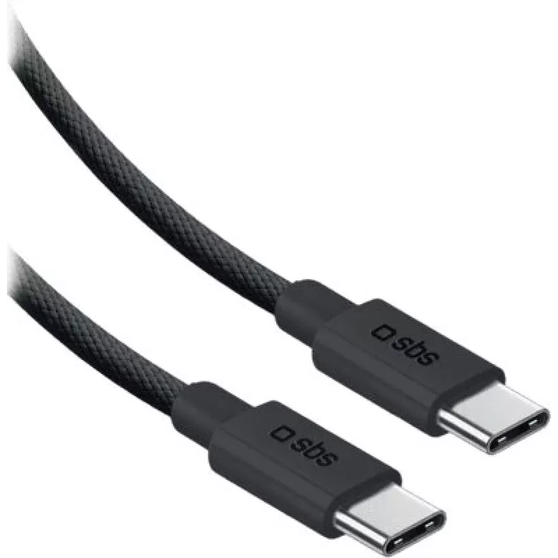 SBS USB-C uz USB-C neilona kabelis 2m 240W melns