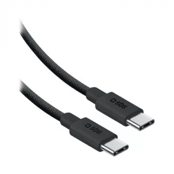 SBS USB-C uz USB-C neilona kabelis 2m 240W melns