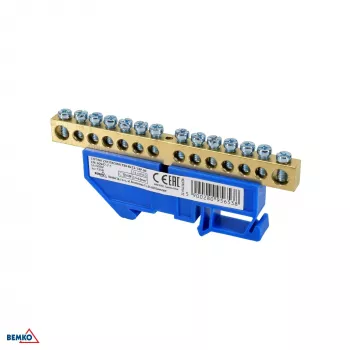 SCHELINGER 14-polu DIN sliedes spaiļu bloks 8-12 mm² zils