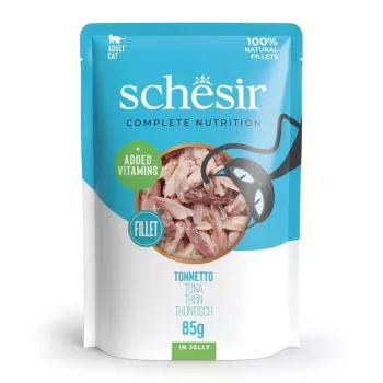 SCHESIR Tunzivs želejā mitrā kaķu barība - 85 g kārba