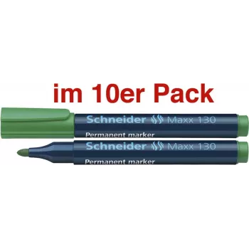Schneider 130 pastāvīgais marķieris, apaļš uzgalis, zaļš, 1,0-3,0 mm, uzpildāms 113004