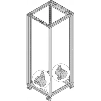 SCHROFF riteņu komplekts ar regulējamām kājām, 400 kg slodzes ietilpība, 60 mm riteņi, 4 gab. 27230068