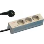 SCHROFF STDL Schuko kontaktligzdu bloks, 3 kontaktligzdas, 184 mm, alumīnijs, sudraba/melns 60110200