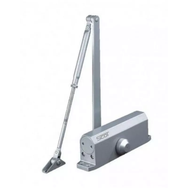 SCOT DC-30 griestu durvju aizvērējs durvīm 80-100 kg, regulējams EN 3-5, sudraba