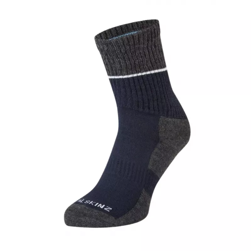 SealSkinz Socks Solo QuickDry Mid Navy/Grey Marl