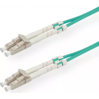 SECOMP STANDARD optiskās šķiedras savienojuma kabelis OM3 50/125µm LC/LC Duplex tirkīza 2m S1802