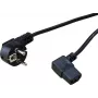 SECOMP STANDARD barošanas kabelis ar leņķa IEC C13 savienotāju, CEE 7/7 uz IEC C13, 1,8 m, melns S2307