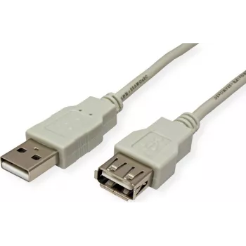 SECOMP STANDARD USB 2.0 pagarinājuma kabelis, Type A male to female, bēšs, 0,8 m (S3111)