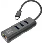 SECOMP STANDARD USB-C uz Gigabit Ethernet pārveidotājs + 3 portu USB 3.0 centrmezgls (S1431)