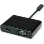 SECOMP STANDARD USB-C uz HDMI + VGA displeja adapteris, 4K HDMI, 1080p VGA, melns, 0,1m S3250