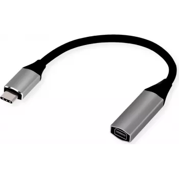 SECOMP STANDARD USB-C uz Mini DisplayPort 1.2 adaptera kabelis, 0,2 m, melns S3216