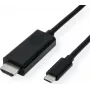 SECOMP USB-C uz HDMI adaptera kabelis, 4K, 2 m, melns S3731