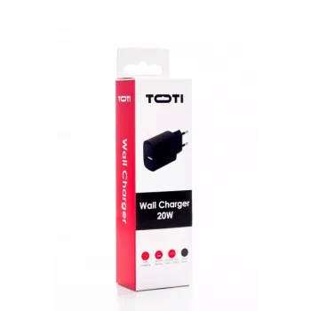 SEEK TOTI 20W Type-C + USB A sienas ātrais lādētājs, melns