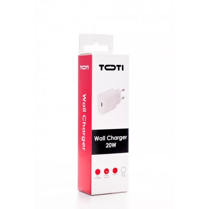 SEEK TOTI 20W USB-C PD Pārnēsājams sienas ātrais lādētājs, balts