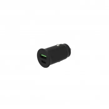 SEEK TOTI 30W Type-C + USB A Auto ātrais lādētājs, melns