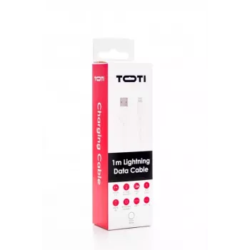 SEEK TOTI USB A uz Lightning, 1m PVC datu kabelis 2A (ne-MFI), balts