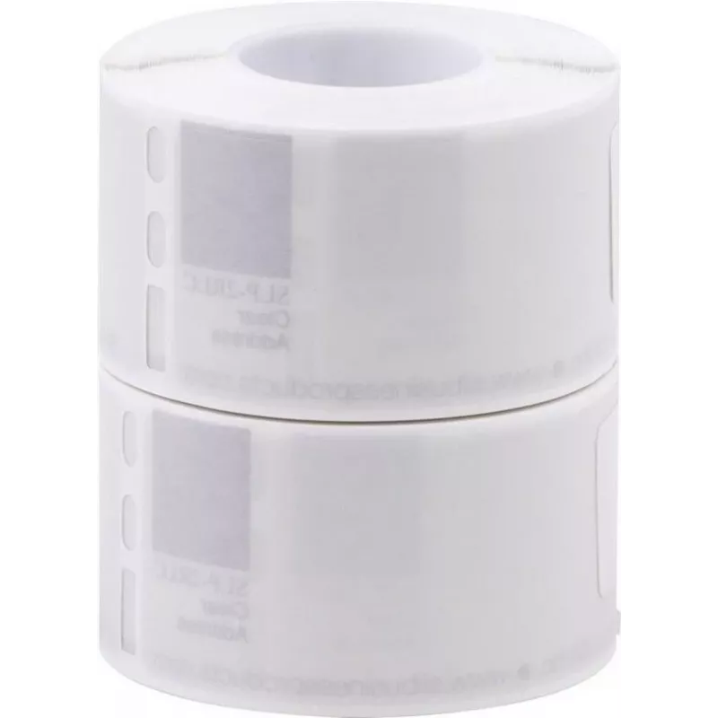 Seiko SLP-2RLC Clear Address Labels 28x89mm, 2 Rolls, 260 Labels, White, Permanent Adhesive, Direct Thermal, for Smart Label Printer