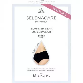 Selenacare Bladderleak Underwear High Waist / M - Atkārtoti lietojama nesaturēšanas apakšveļa, Melna, 1 iepakojums