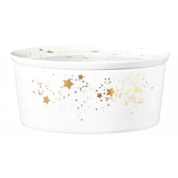 SELTMANN LIBERTY GOLDEN STARS Pasniegšanas bļoda ar vāku 21x9 cm