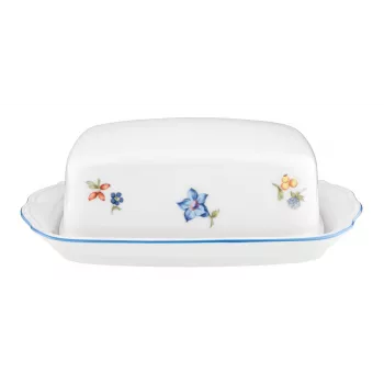 Seltmann Sonate Nostalgia porcelāna sviesta trauks, balts, taisnstūrveida, mazgājams trauku mazgājamā mašīnā un mikroviļņu krāsnī